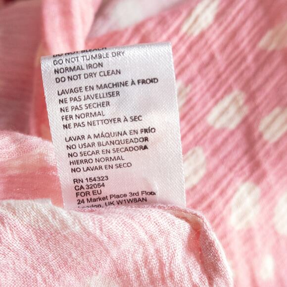 By Anthropologie Womens Top One Size Pink Cottagecore Romantic Blouse Fairycore - Picture 9 of 11